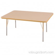 ECR4Kids 30in x 48in Rectangle Everyday T-Mold Adjustable Activity Table Maple/Maple/Green - Standard Ball 565360449